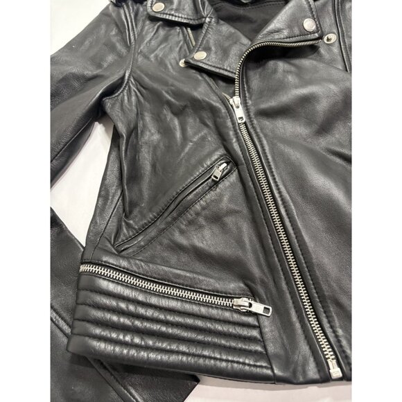 Maje Leather Jacket in Black - Picture 3 of 8